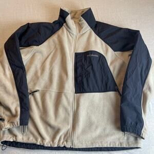 Columbia Interchange Men's Black and Tan Performance Fleece Zip-Up Jacket XL